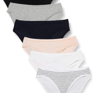 Amazon Essentials Women's Cotton Bikini Brief Underwear (Available in Plus Size), Multipacks